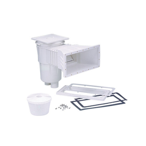 Skimmer 17,5l Z Pokrywą Kwadratową - Poszerzony Wlew - Do Muru 30 cm