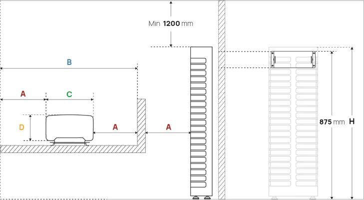 rysunek techniczny pieca HUUM Steel 3,5kW